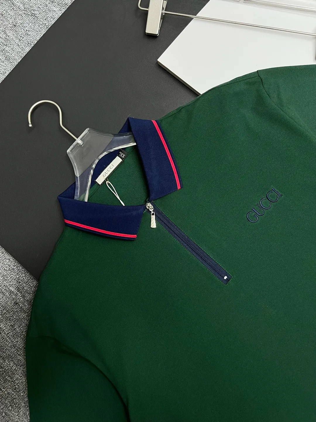 Logo-Embroidered Quarter-Zip Polo Shirt D11018933 — view 2