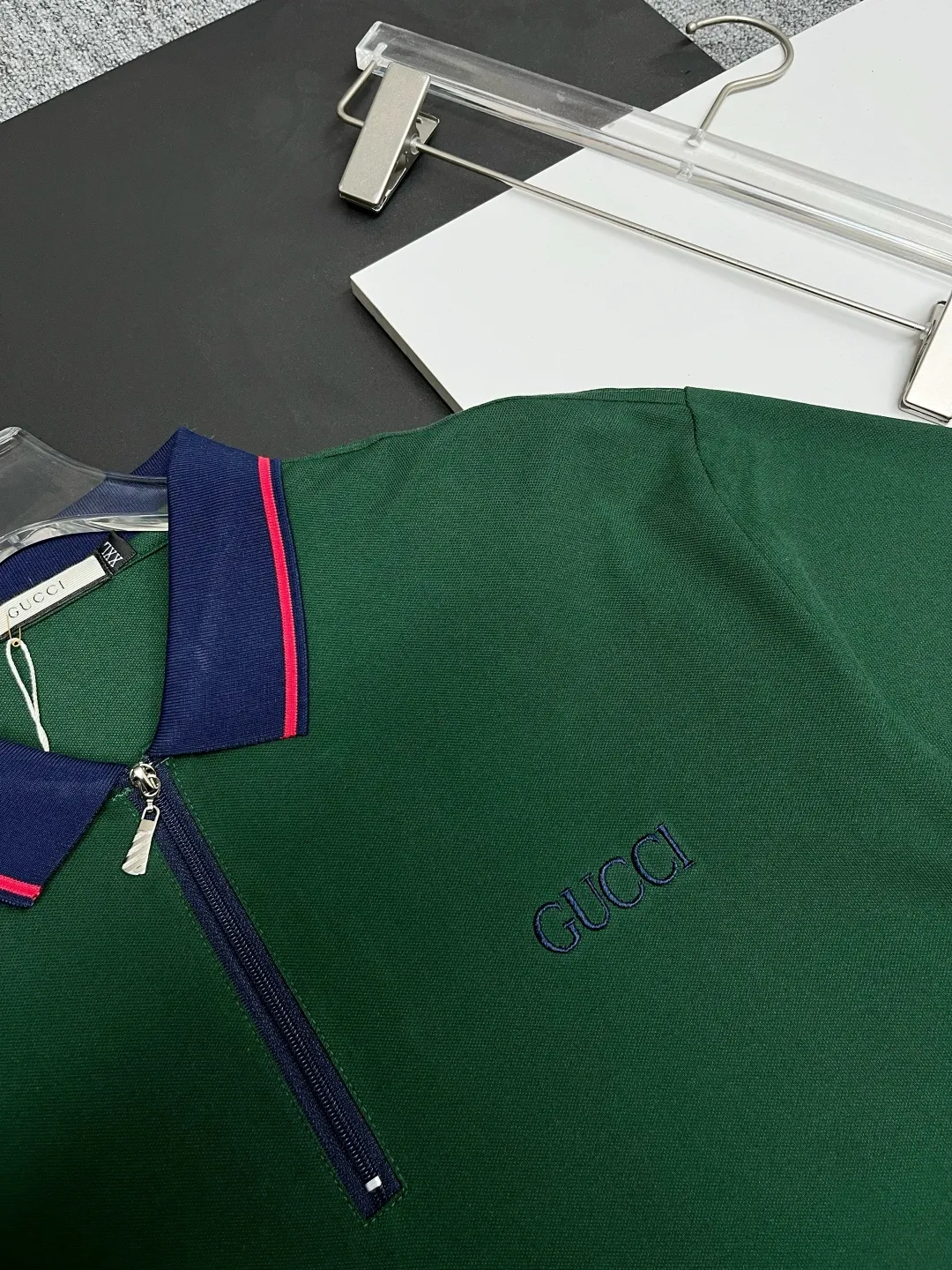 Logo-Embroidered Quarter-Zip Polo Shirt D11018933 — view 4