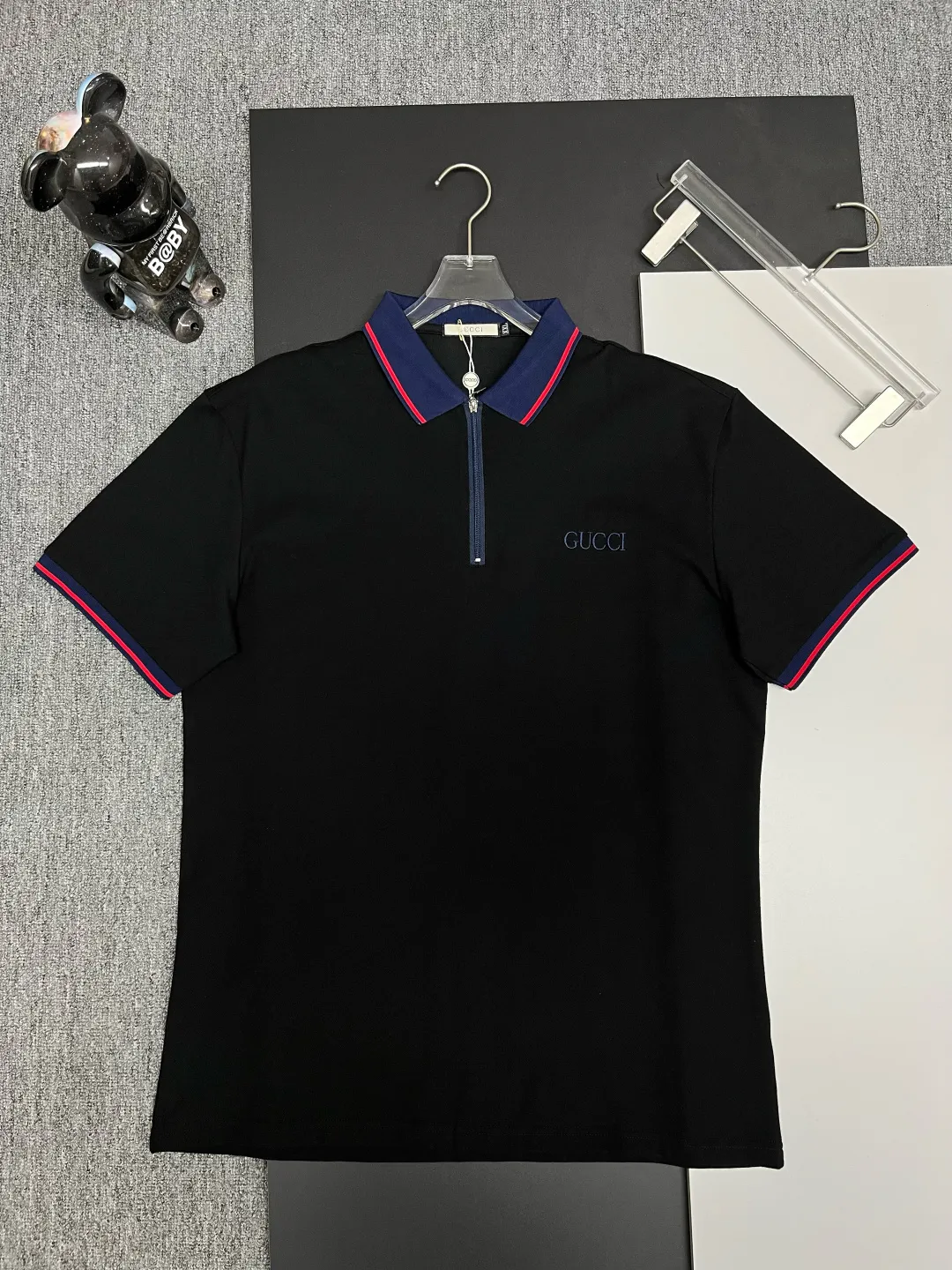 Zip-Neck Logo Piqué Polo Shirt D11018935