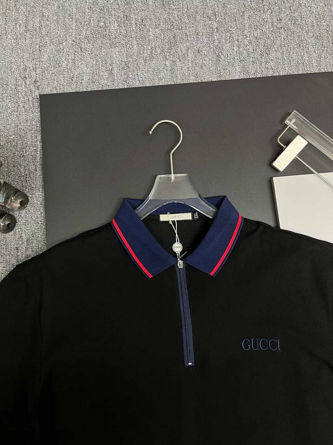 Zip-Neck Logo Piqué Polo Shirt D11018935 — view 2