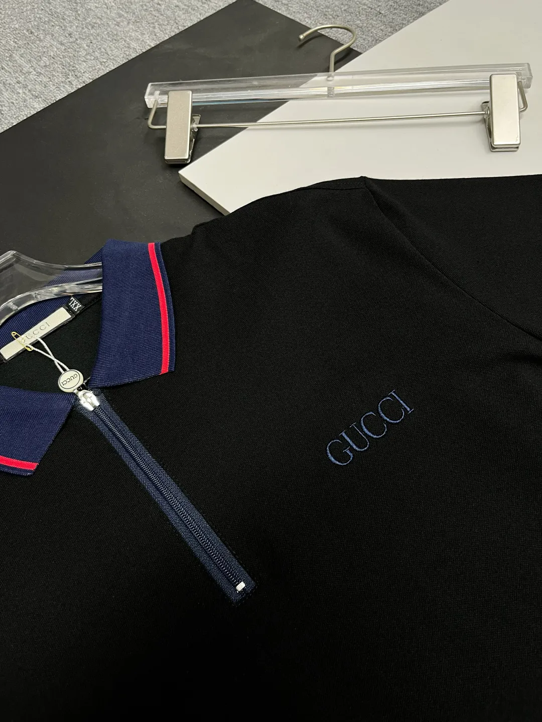 Zip-Neck Logo Piqué Polo Shirt D11018935 — view 5