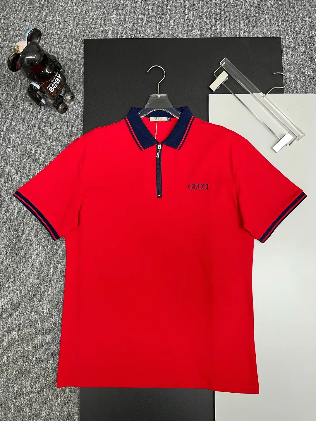 Logo-Embroidered Zip-Up Polo Shirt D11018934