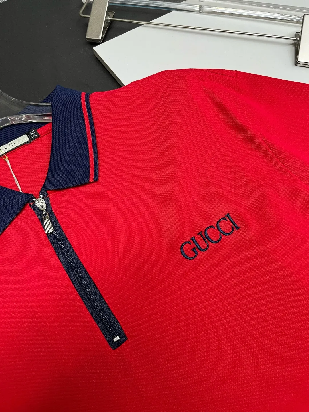 Logo-Embroidered Zip-Up Polo Shirt D11018934 — view 3