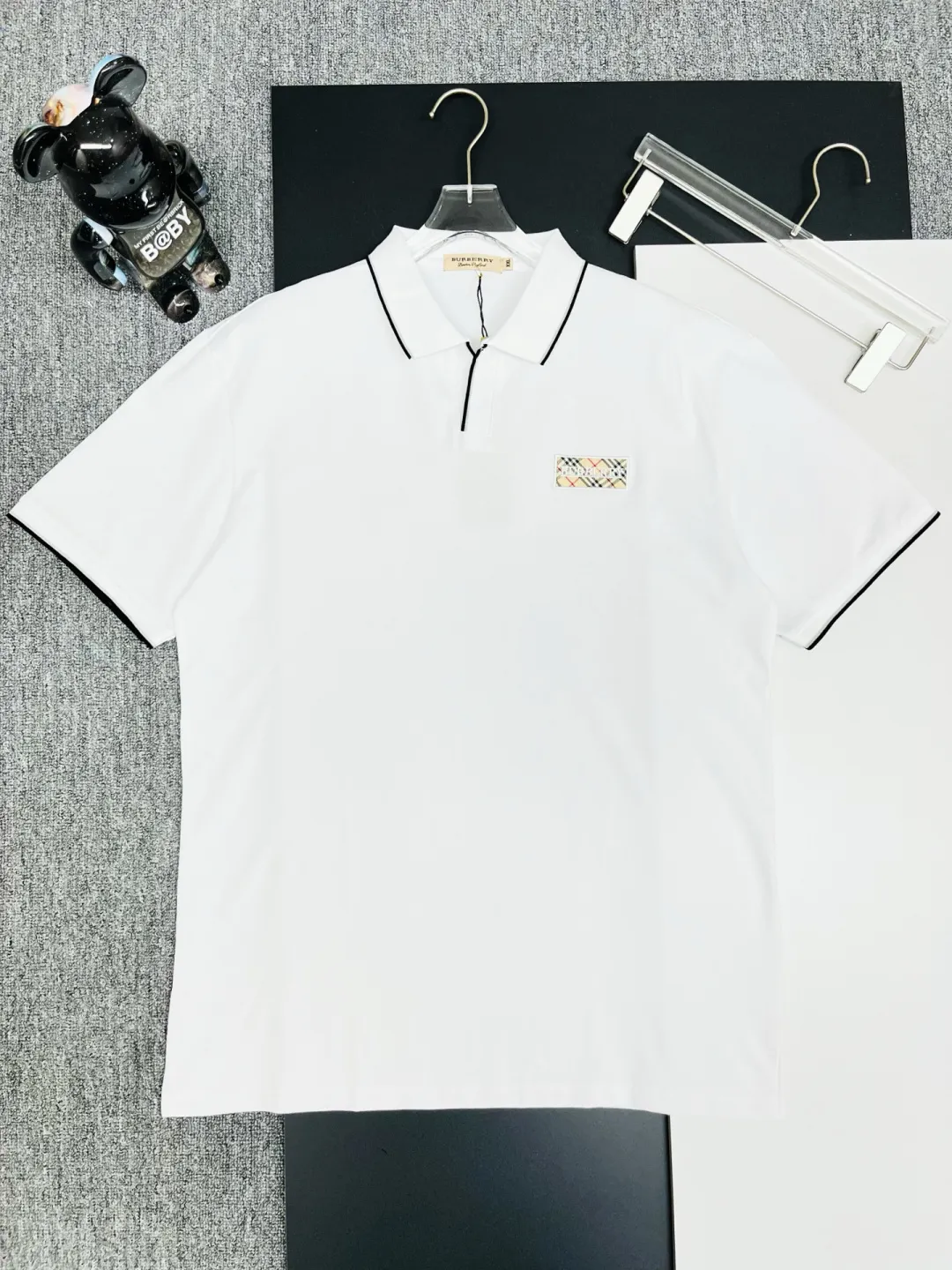 Check Appliqué Cotton Piqué Polo Shirt D11018950