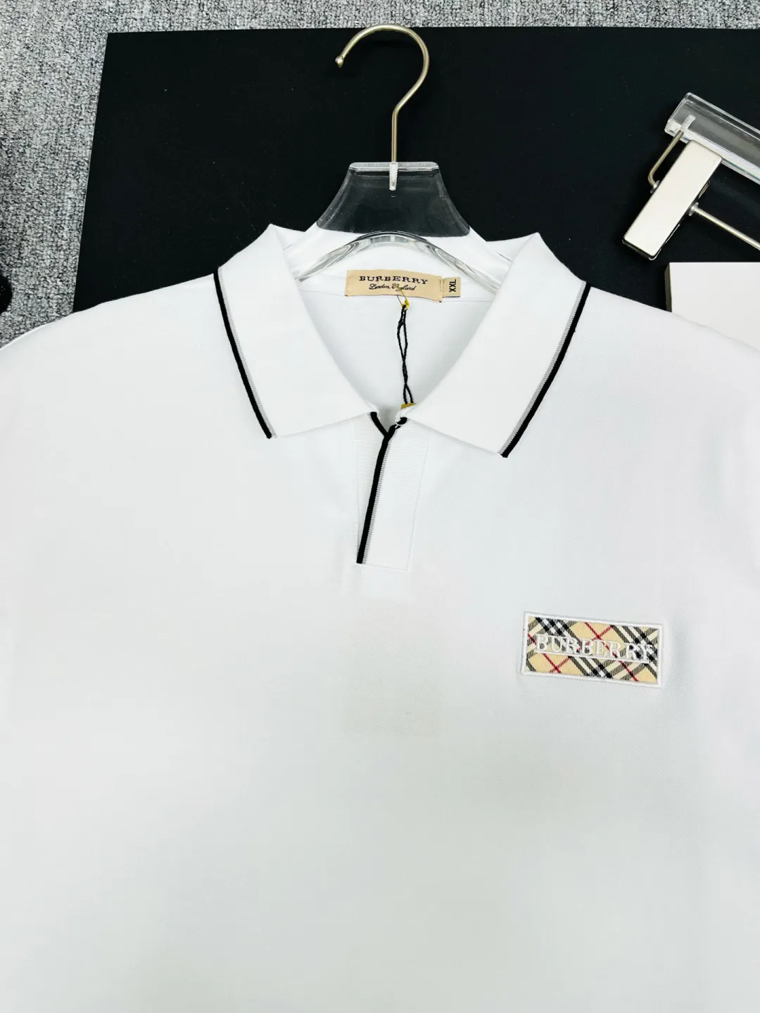 Check Appliqué Cotton Piqué Polo Shirt D11018950 — view 2