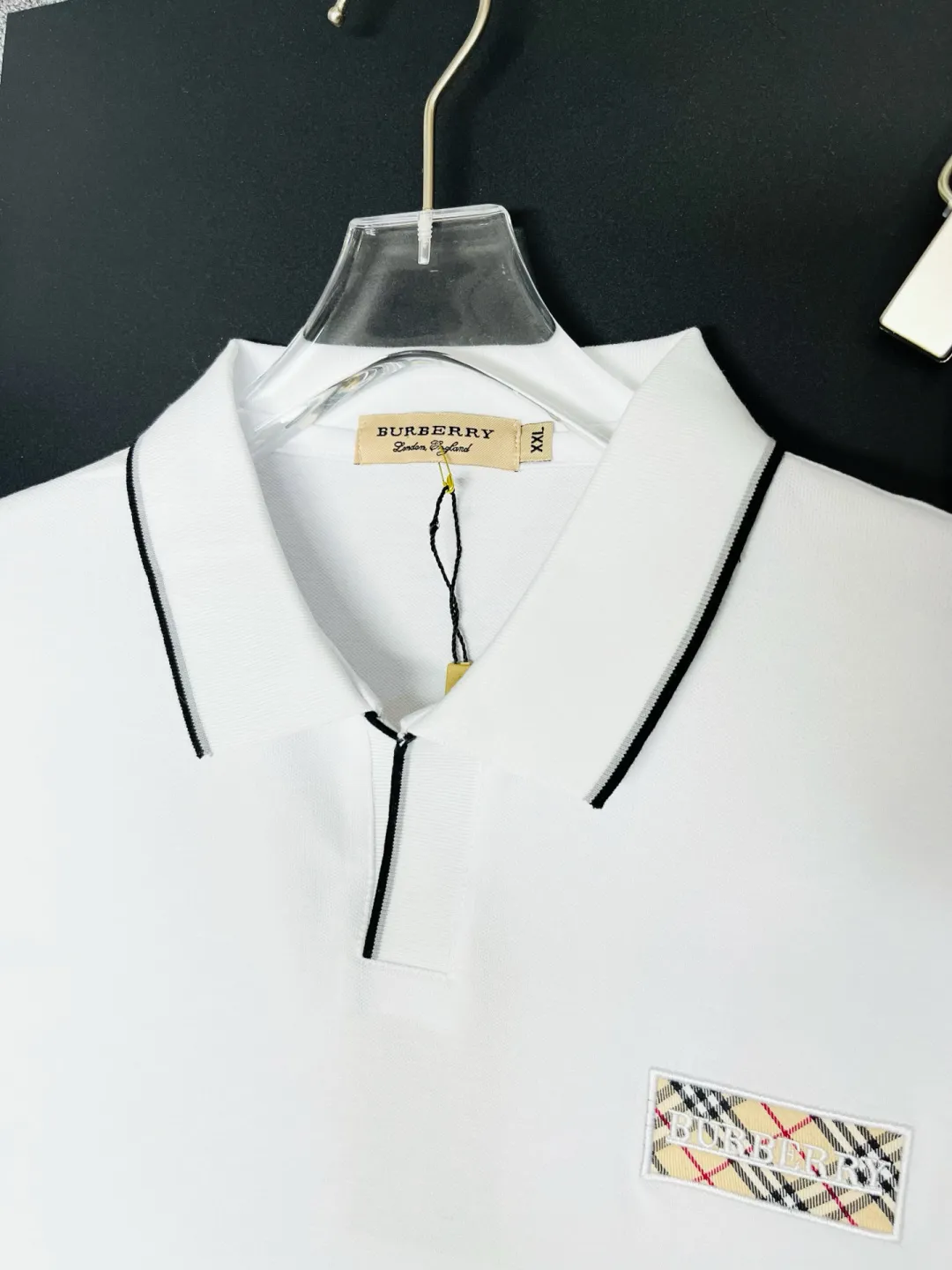 Check Appliqué Cotton Piqué Polo Shirt D11018950 — view 3