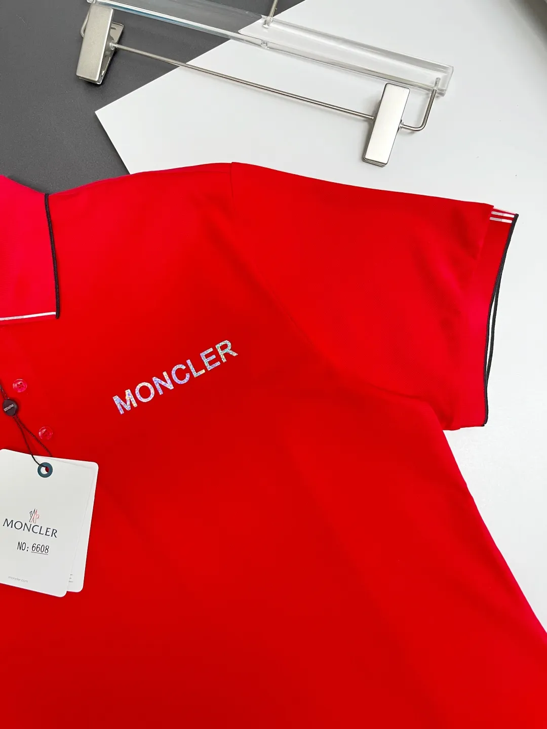 Logo Embroidery Cotton Pique Polo Shirt D11018942 — view 4
