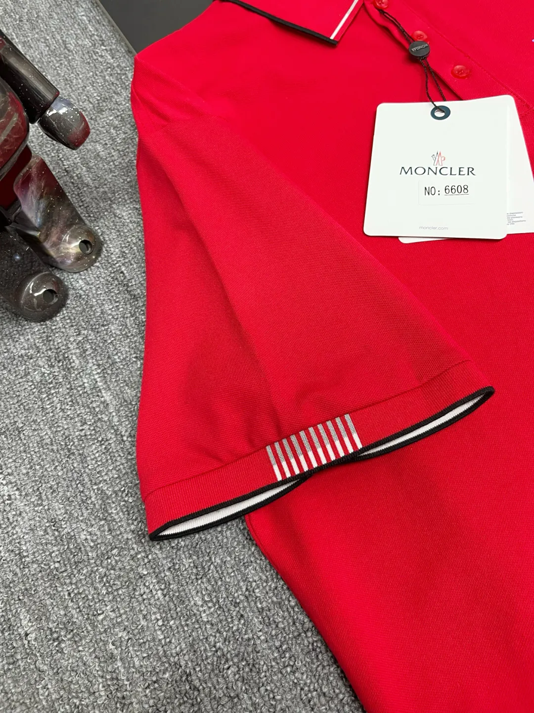 Logo Embroidery Cotton Pique Polo Shirt D11018942 — view 6