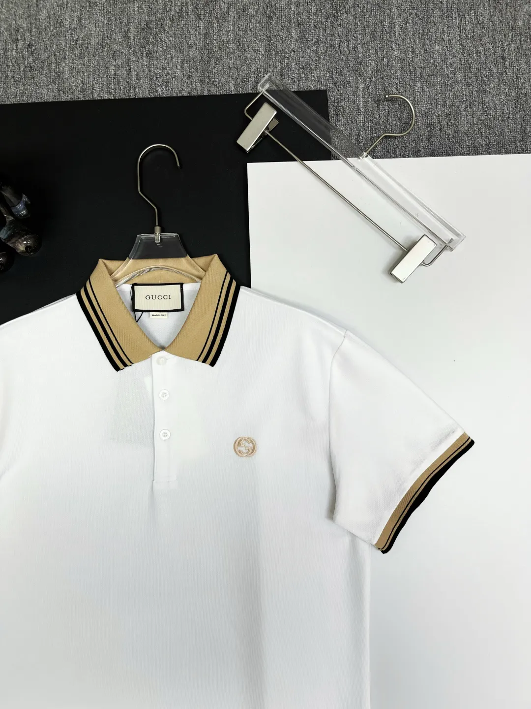 Contrast-Collar Piqué Cotton Polo Shirt D11018955 — view 3