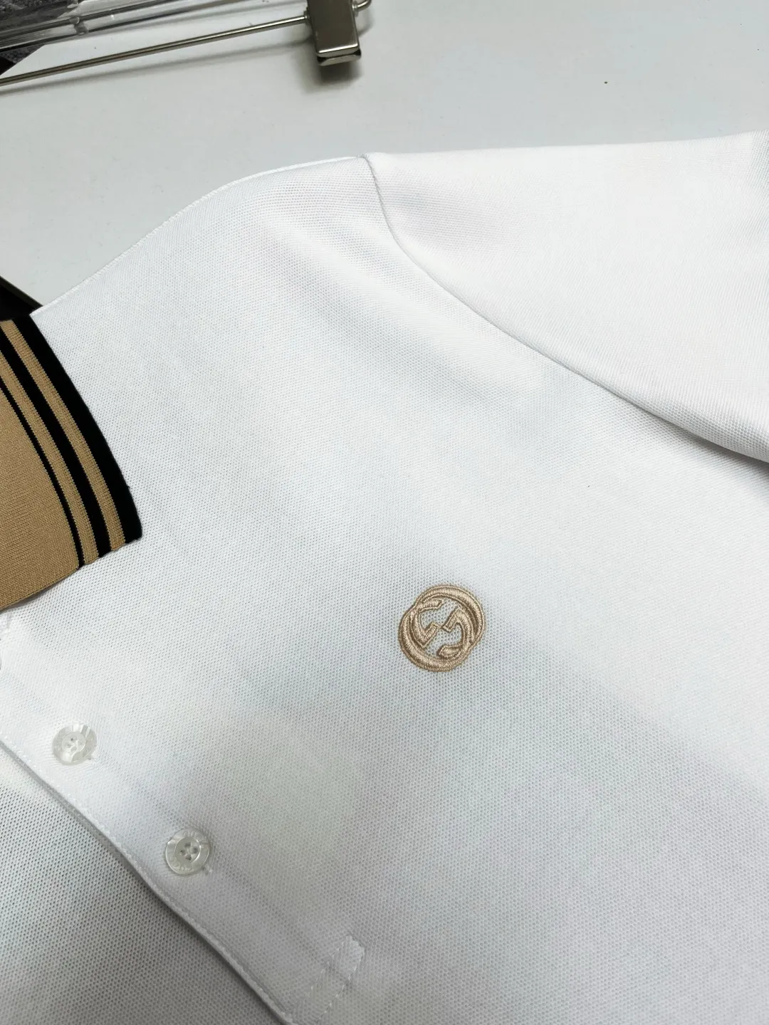 Contrast-Collar Piqué Cotton Polo Shirt D11018955 — view 6