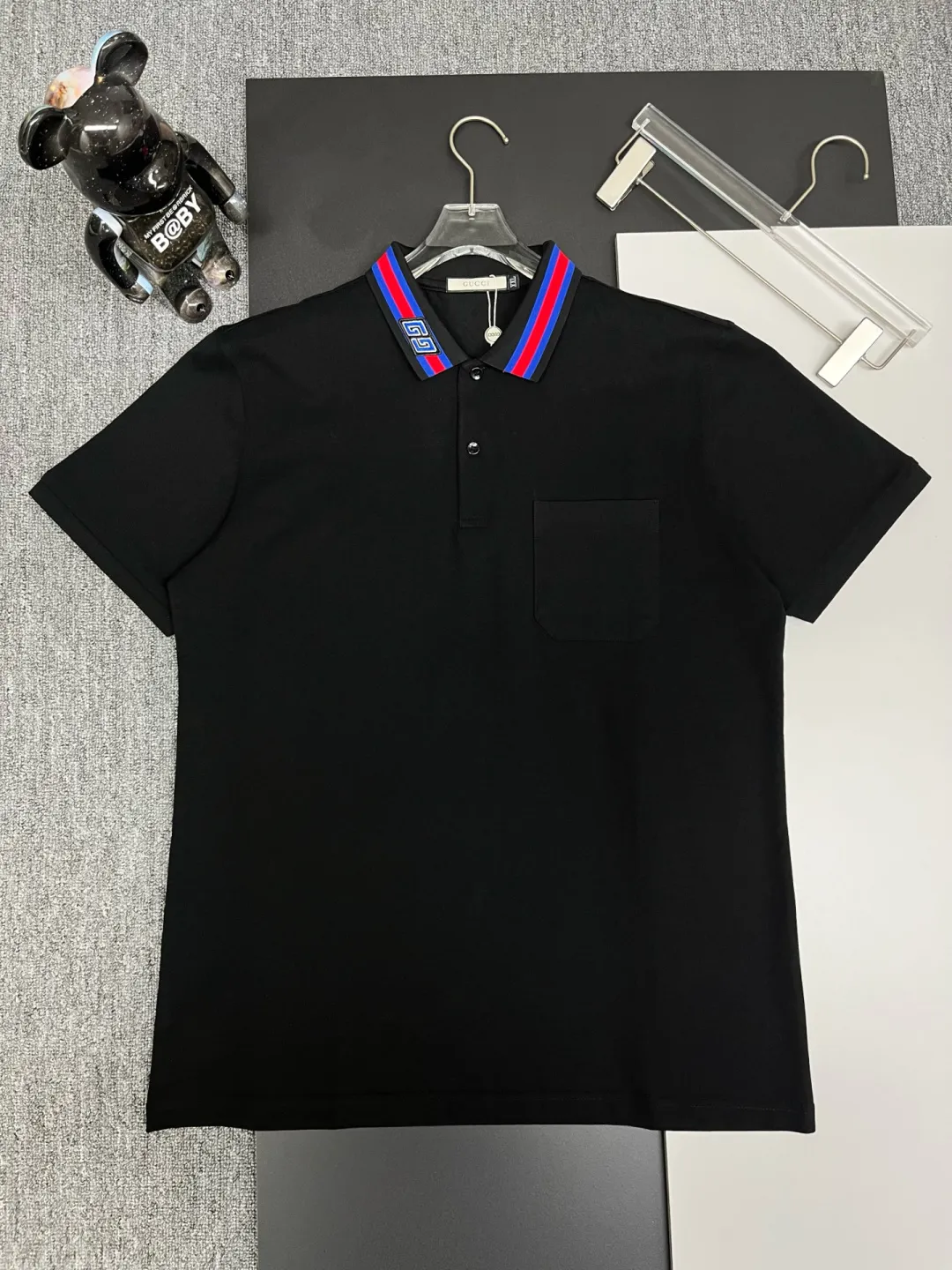Contrast Web Collar Cotton Polo Shirt D11018923