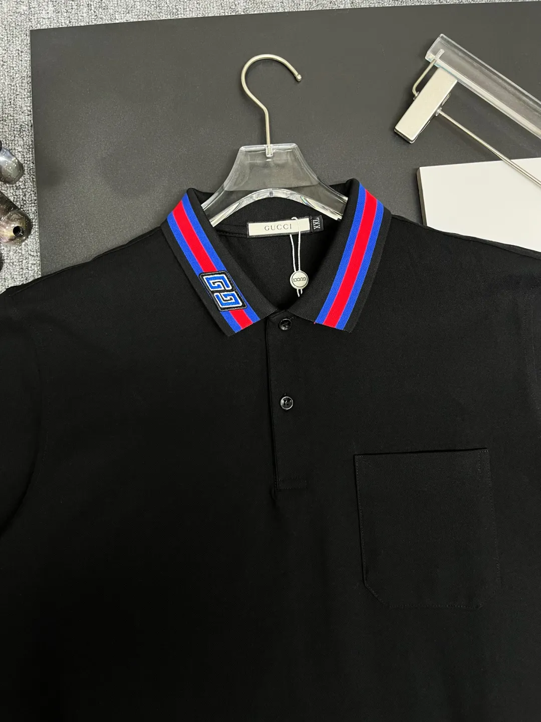 Contrast Web Collar Cotton Polo Shirt D11018923 — view 2