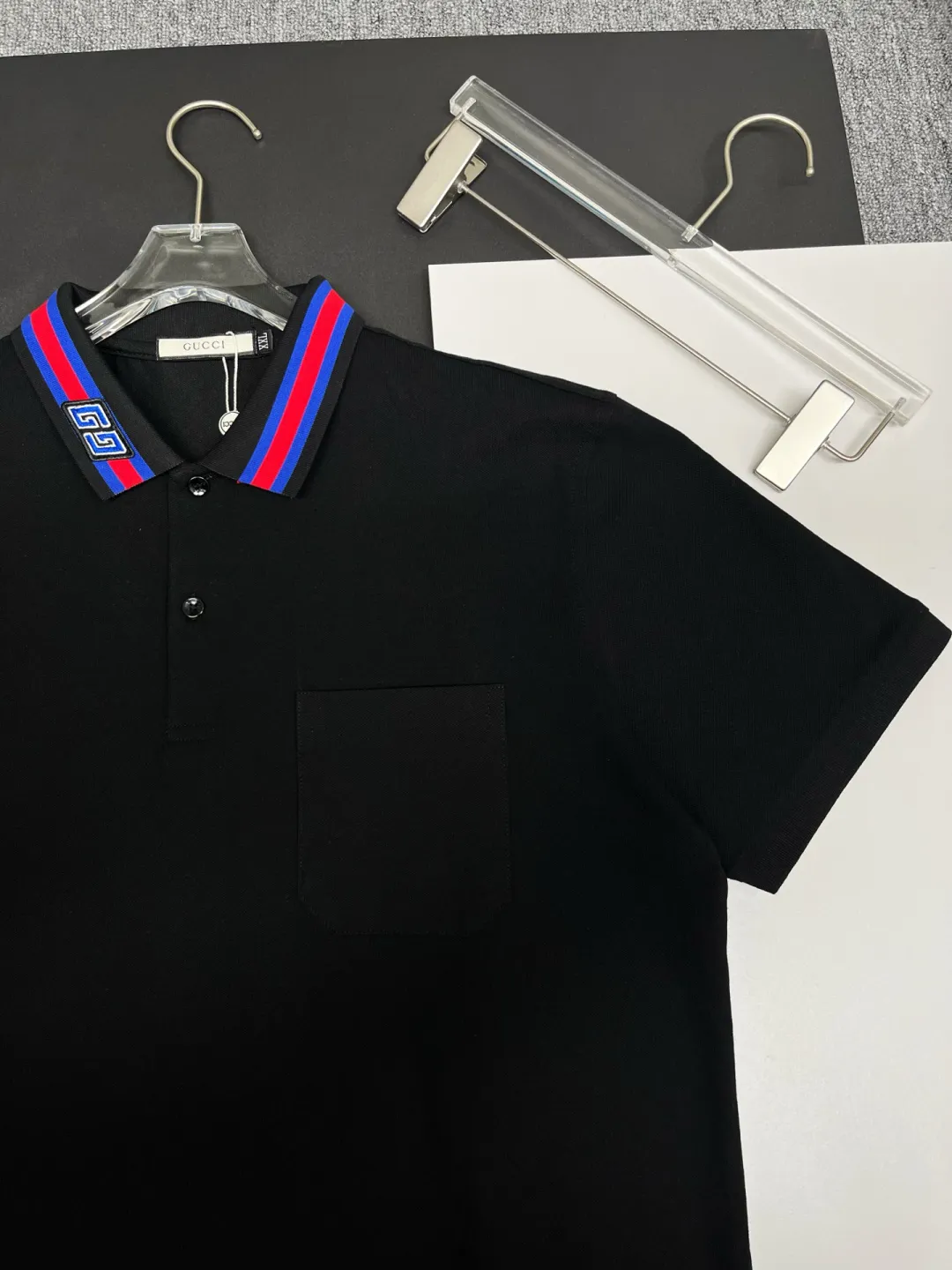 Contrast Web Collar Cotton Polo Shirt D11018923 — view 3