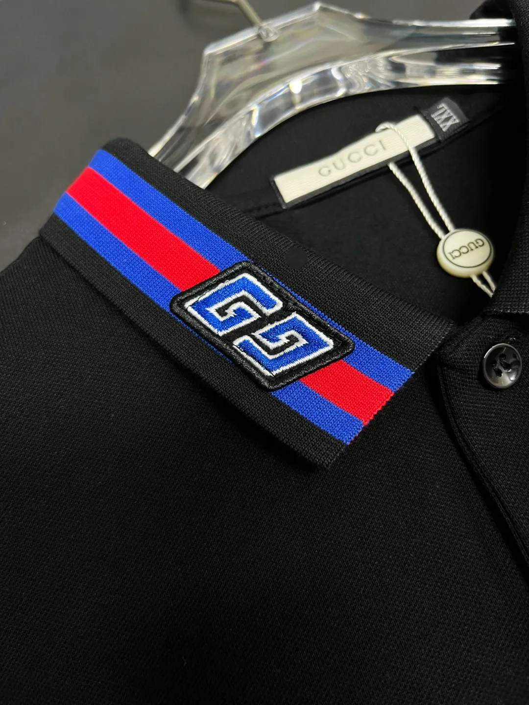 Contrast Web Collar Cotton Polo Shirt D11018923 — view 5