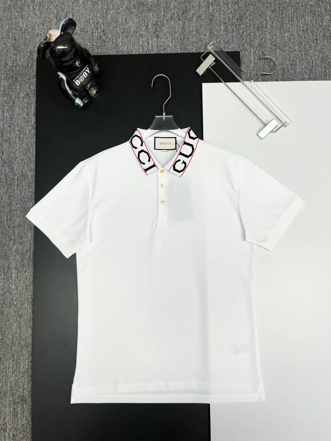 Logo-Intarsia Collar Cotton Polo Shirt D11018927