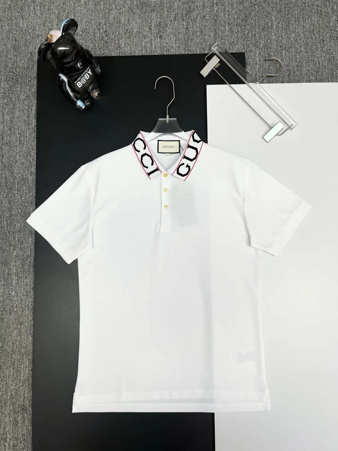Logo-Intarsia Collar Cotton Polo Shirt D11018927
