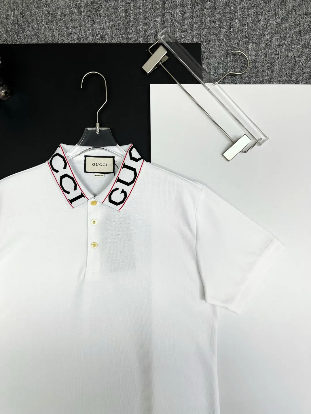Logo-Intarsia Collar Cotton Polo Shirt D11018927 — view 3