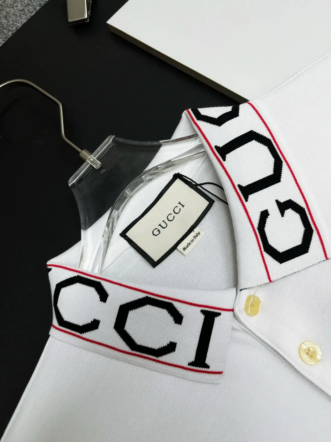 Logo-Intarsia Collar Cotton Polo Shirt D11018927 — view 4