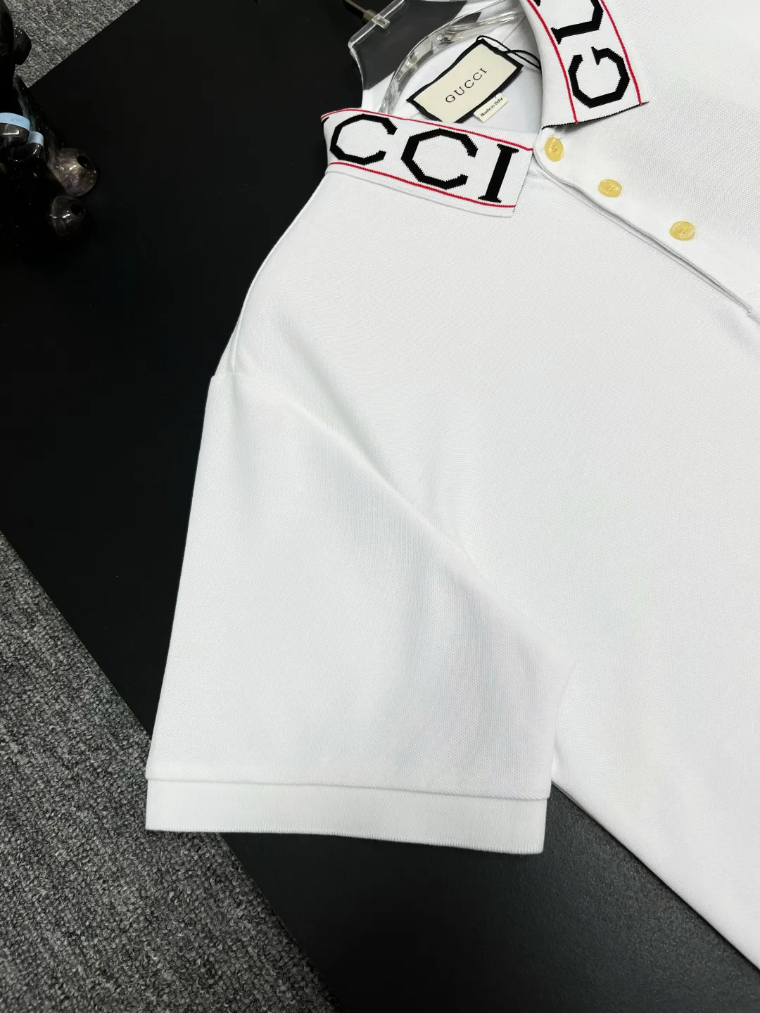 Logo-Intarsia Collar Cotton Polo Shirt D11018927 — view 6