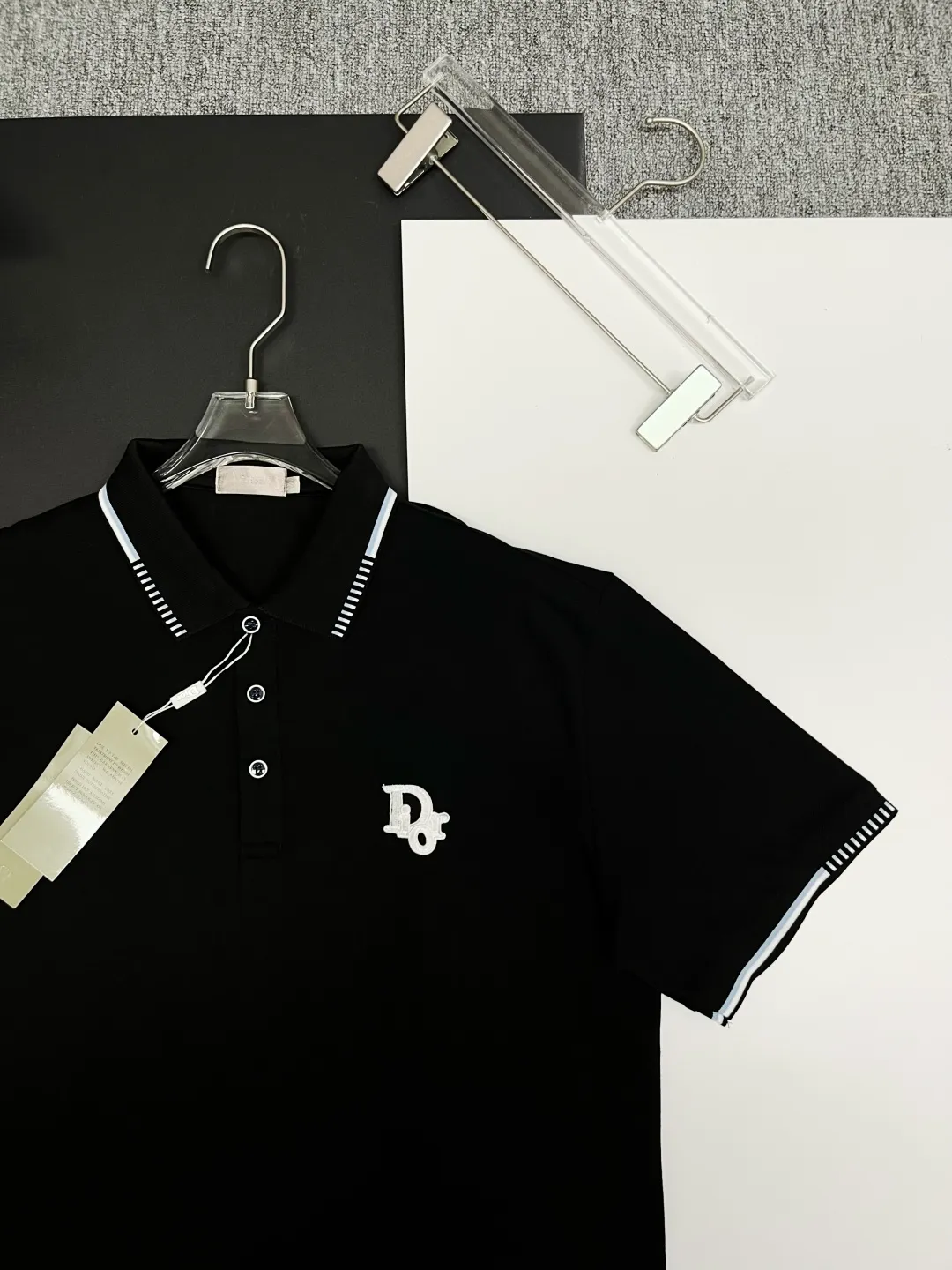 Logo Embroidery Tipped Polo Shirt D11018916 — view 3