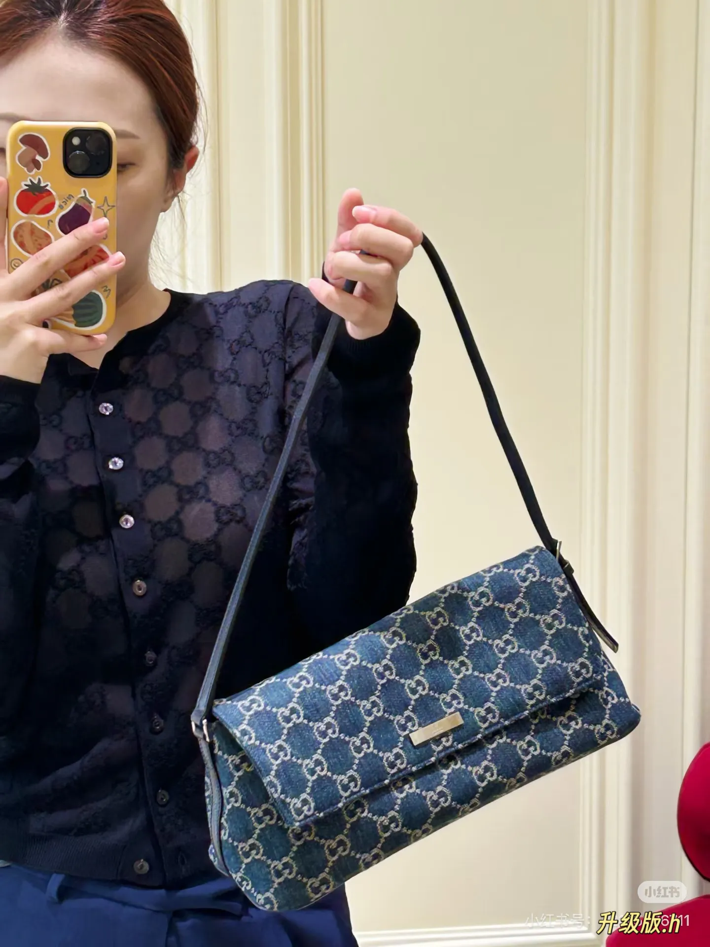 Gucci Monogram Denim Shoulder Bag D28017840