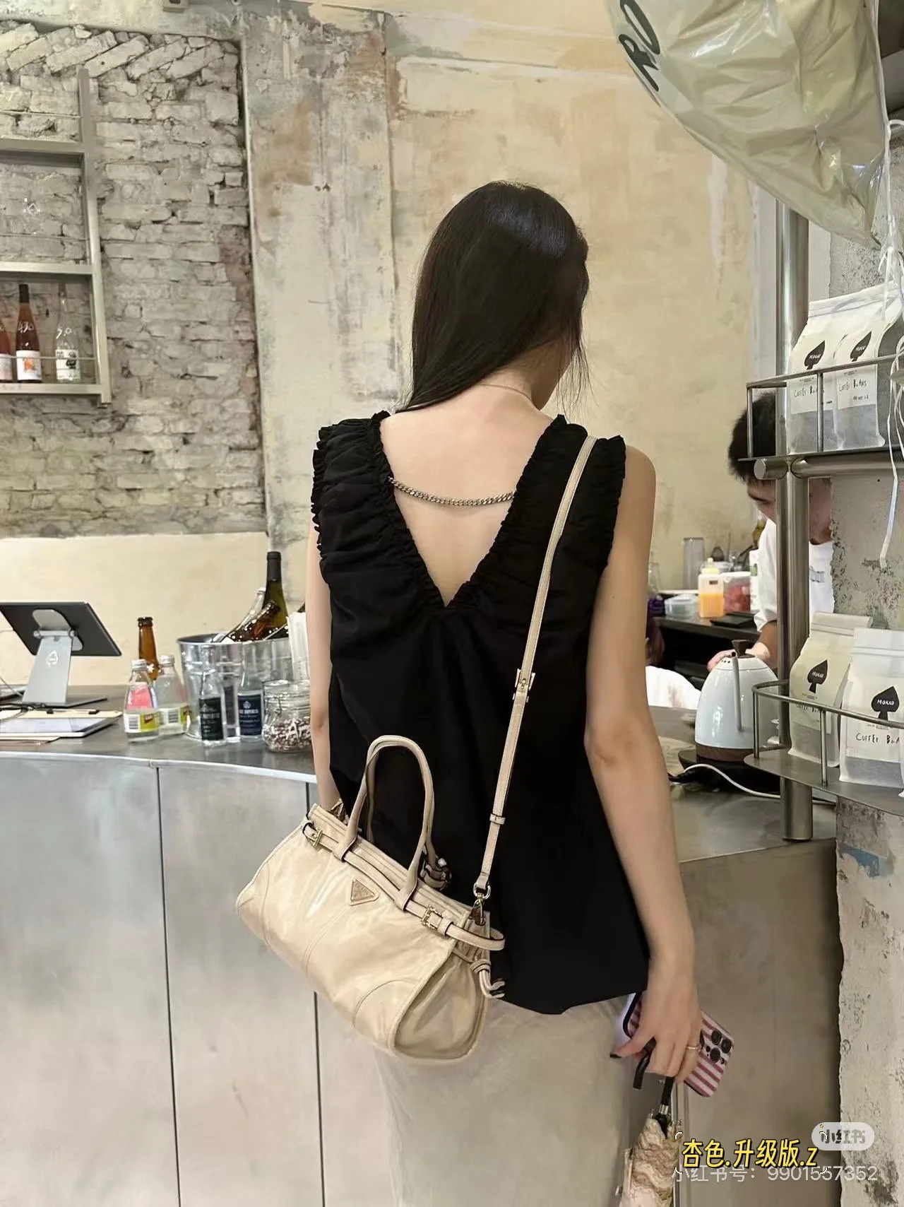 Prada Waxed Leather Top-Handle Bag D37017872 — view 7