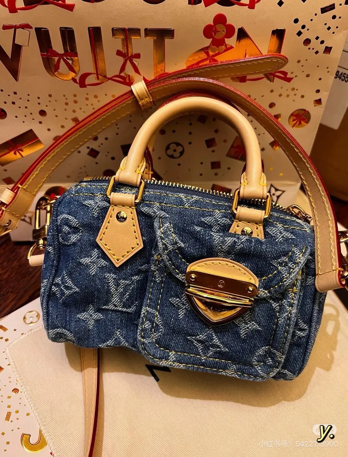 Monogram Denim Pillow Bag D36018316 — view 8