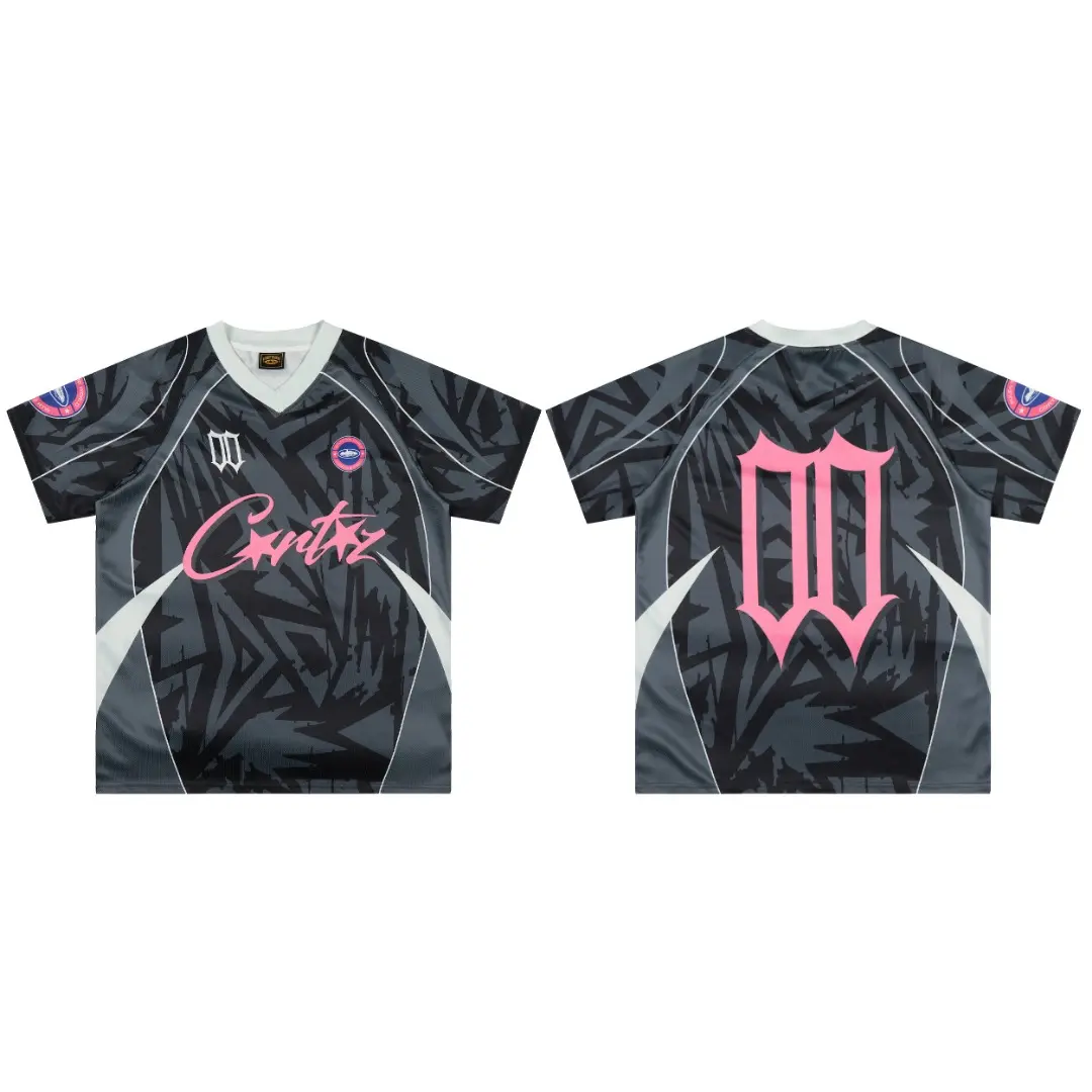 Graphic Print V-Neck Jersey T-Shirt D8811914