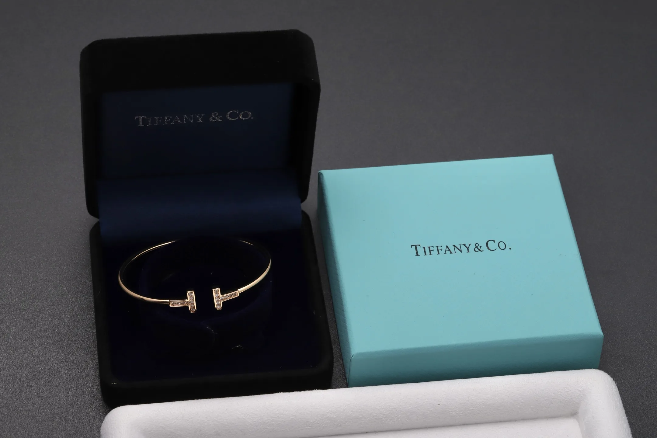 T Wire Diamond Bangle (Rose Gold-Plated Silver) D29016667 — view 2