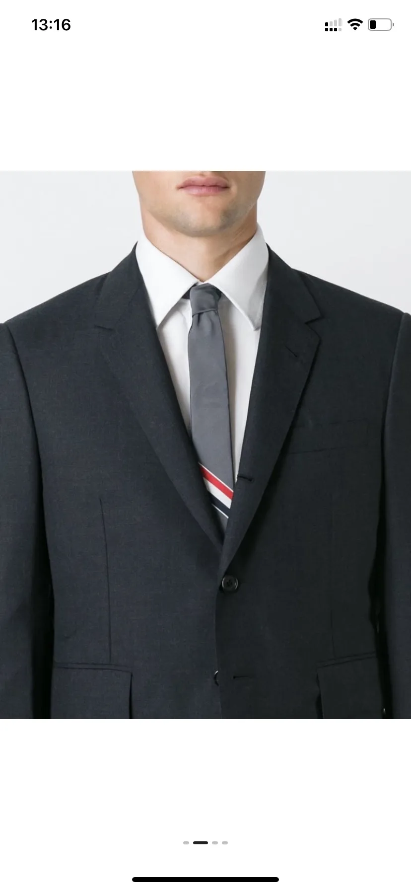 Striped Wool Skinny Tie D17513096 — view 2