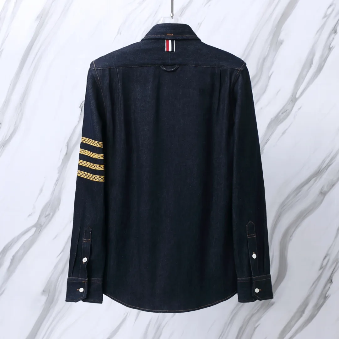 Embroidered Snake Denim Long-Sleeved Shirt D22513090 — view 2