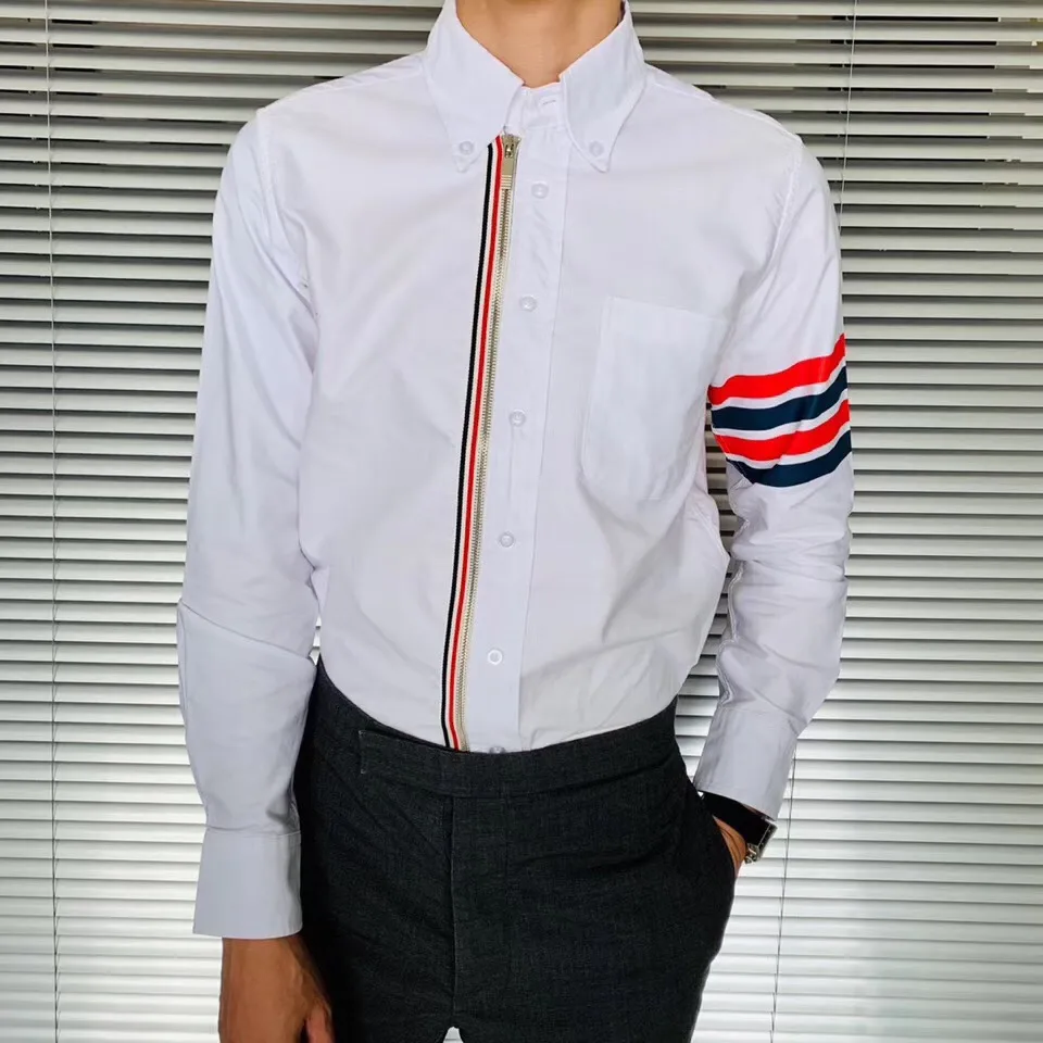 4-Bar Stripe Zip-Up Oxford Shirt D22513051 — view 6