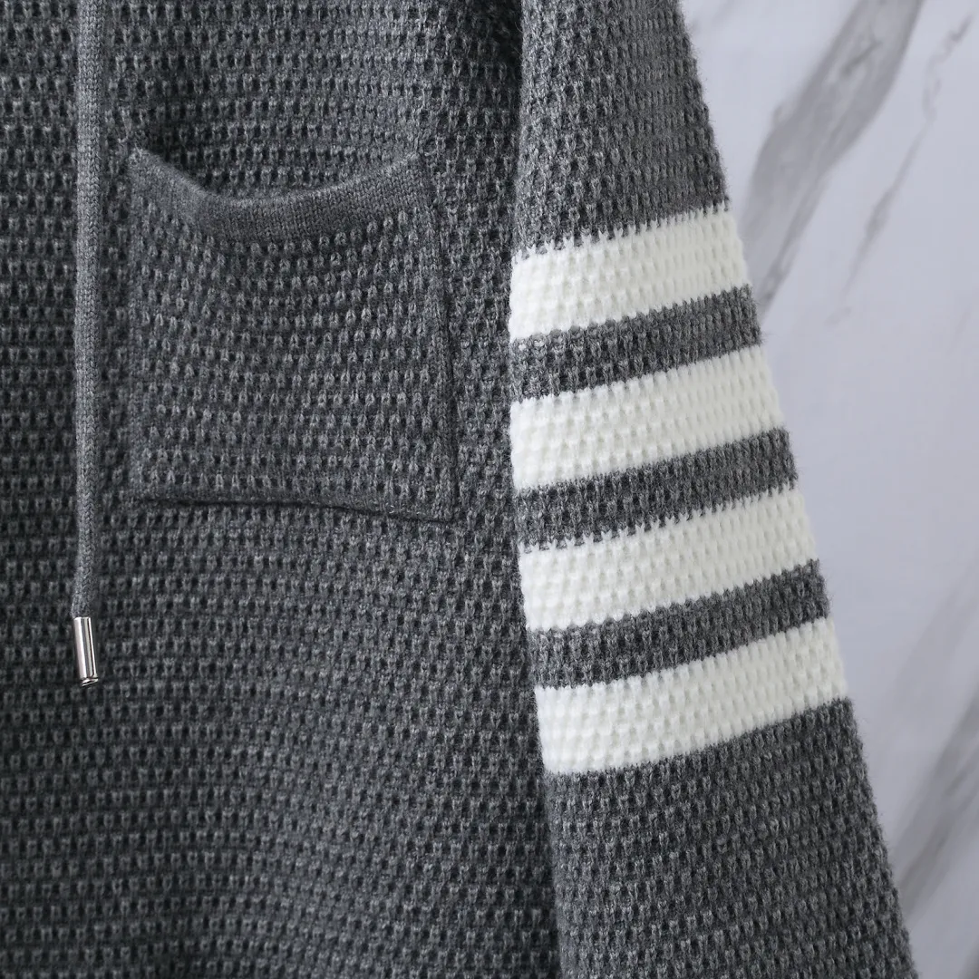 4-Bar Stripe Cashmere-Blend Hooded Cardigan D32513087 — view 7