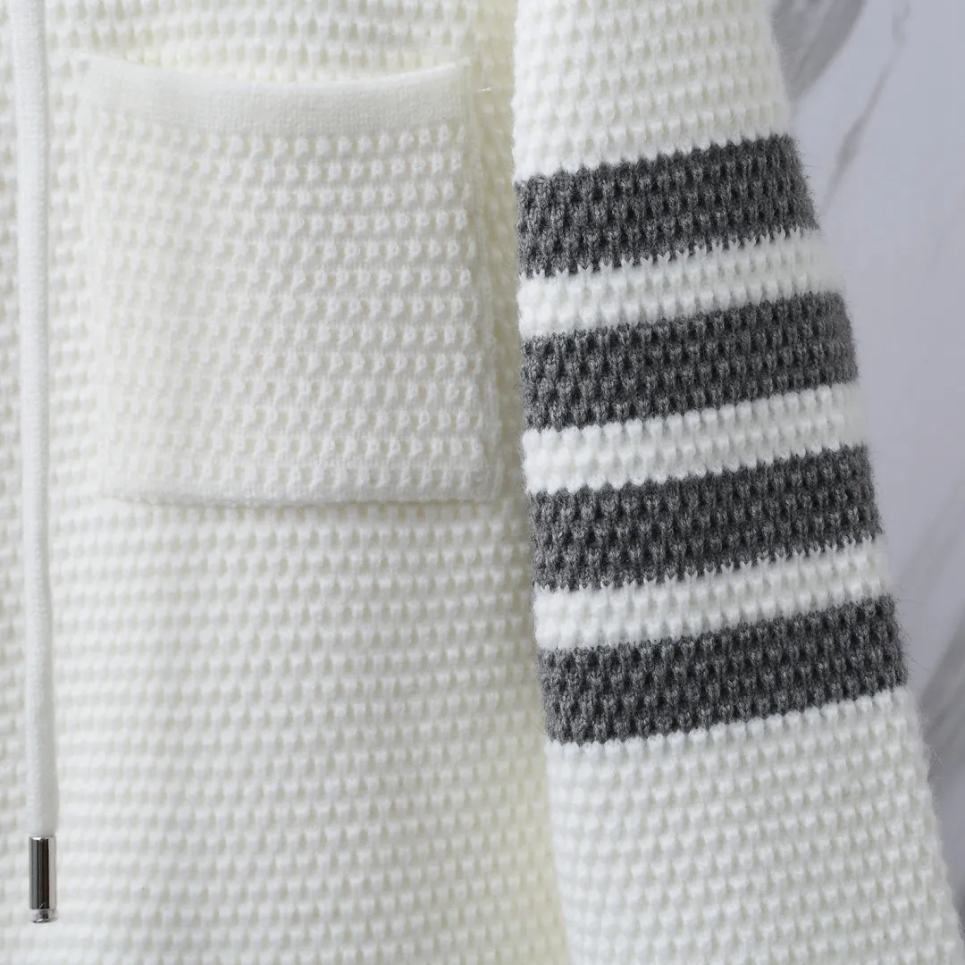 4-Bar Stripe Cashmere-Blend Hooded Cardigan D32513088 — view 8