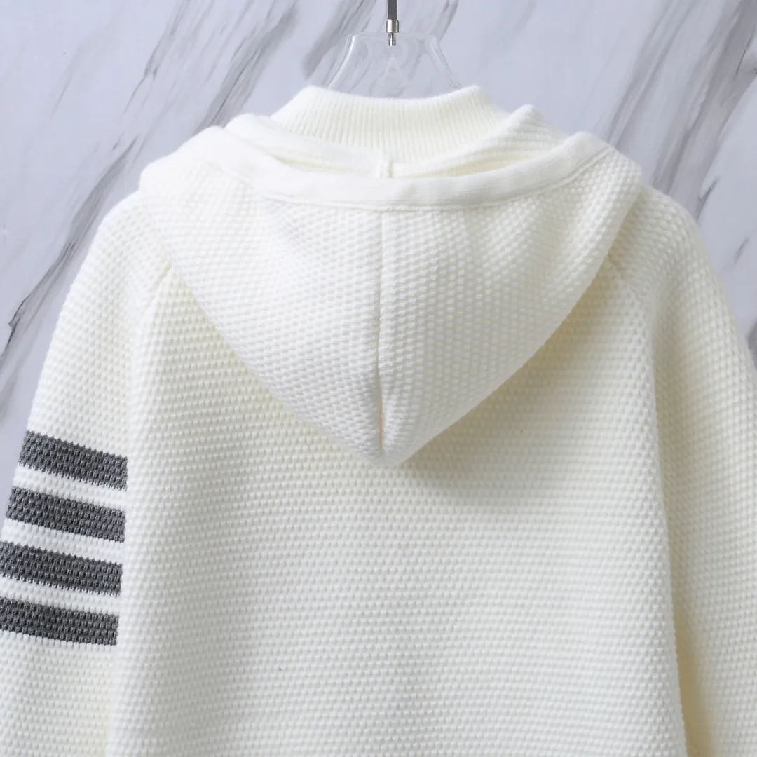 4-Bar Stripe Cashmere-Blend Hooded Cardigan D32513088 — view 9