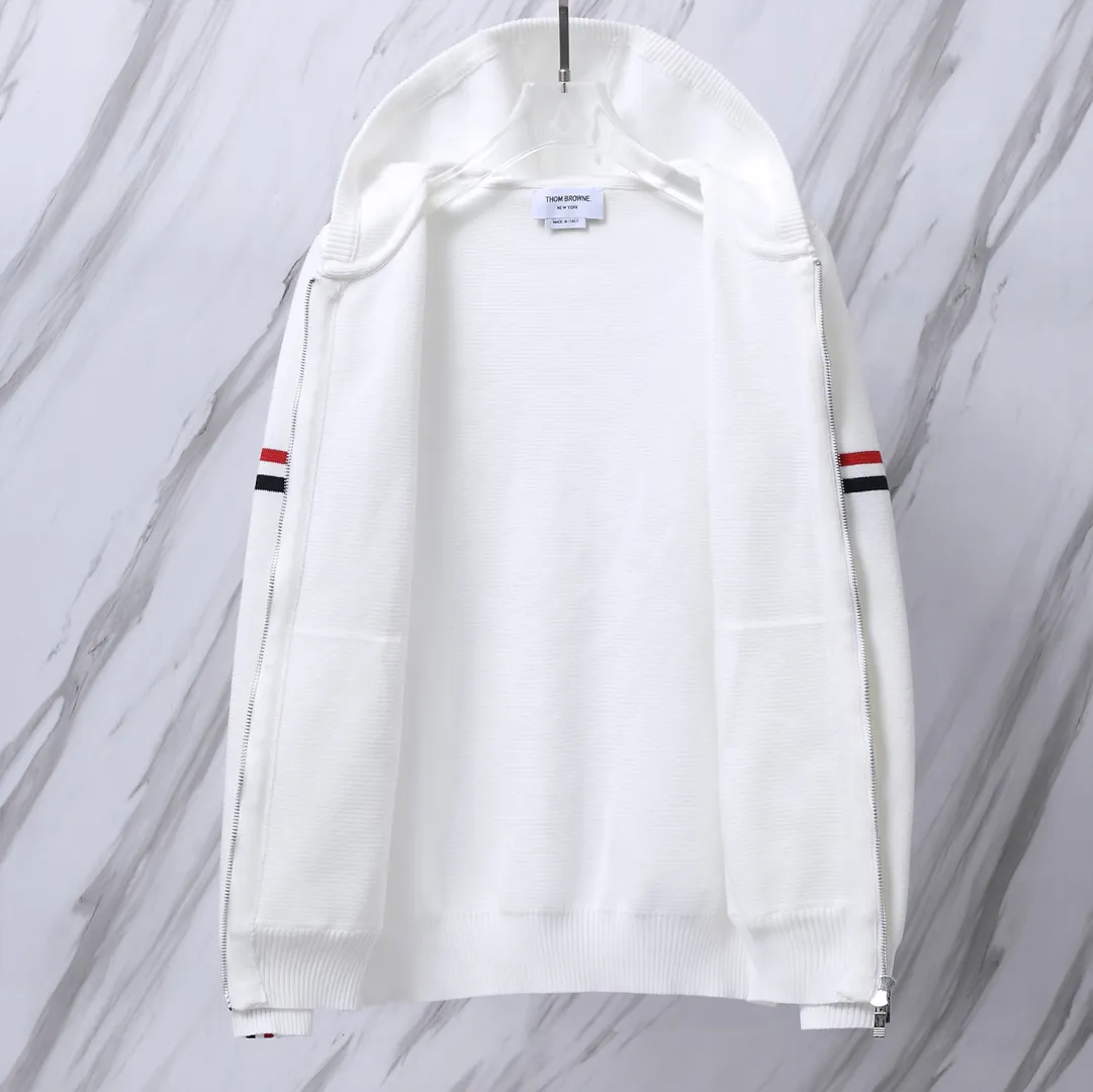 Striped Wool-Blend Zip-Up Knit Hoodie D25013066 — view 4