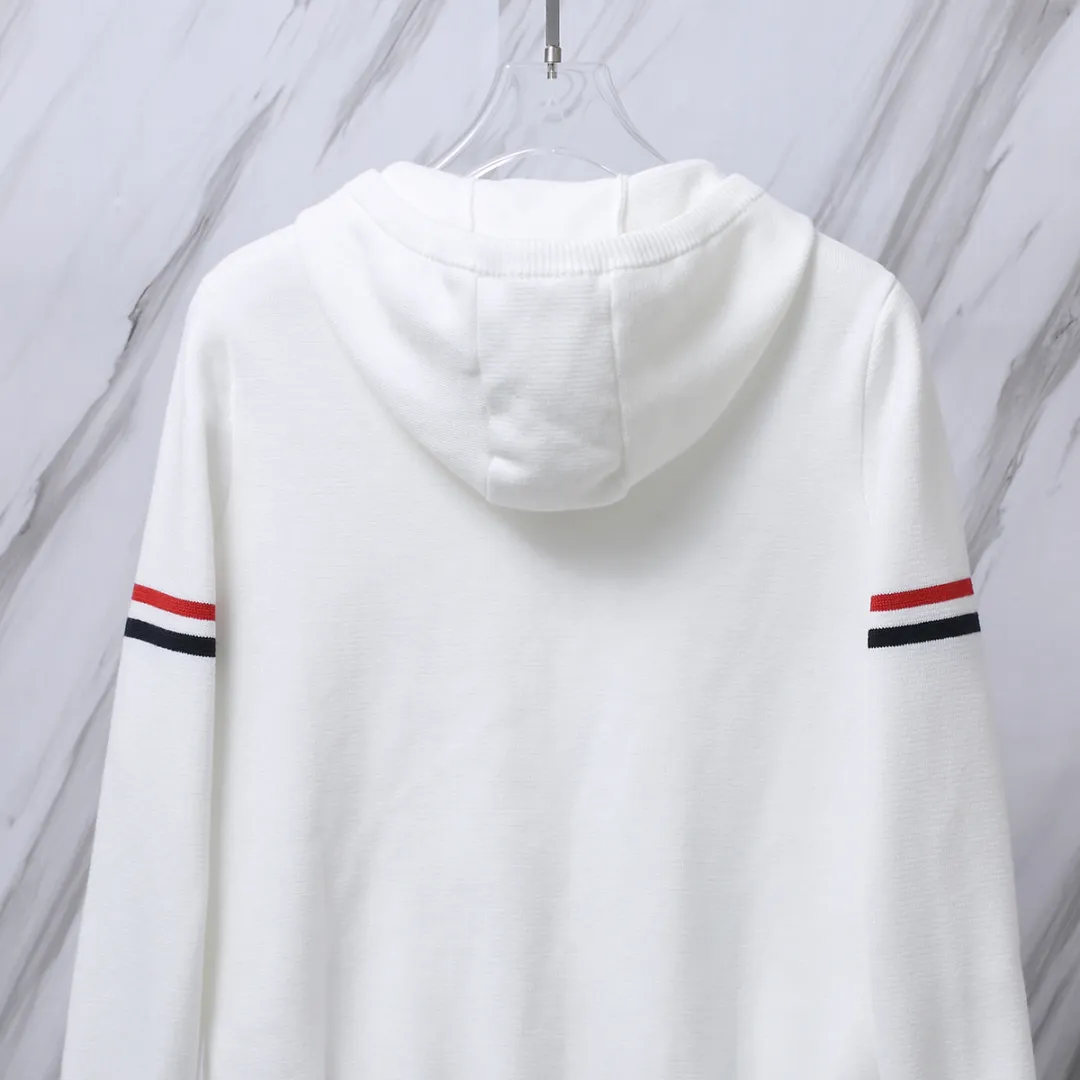 Striped Wool-Blend Zip-Up Knit Hoodie D25013066 — view 6