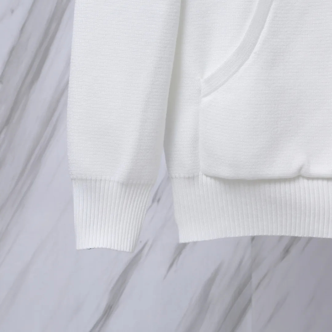 Striped Wool-Blend Zip-Up Knit Hoodie D25013066 — view 9