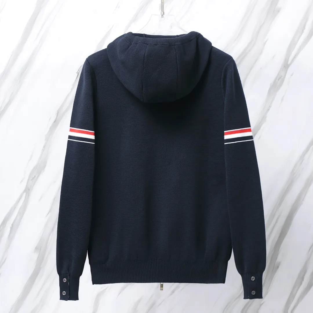 Striped Wool-Blend Zip-Up Hoodie D25013064 — view 2