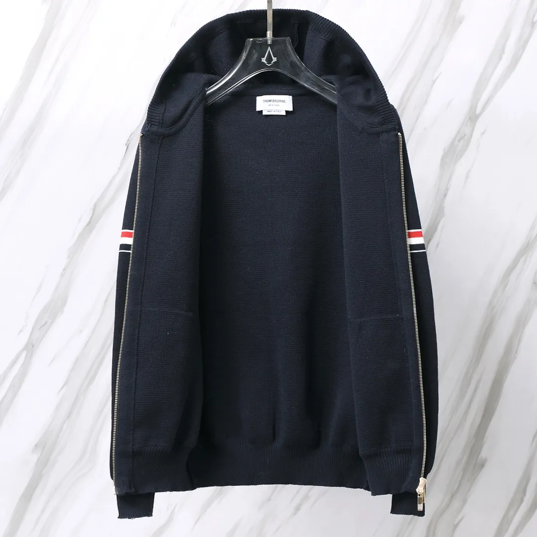 Striped Wool-Blend Zip-Up Hoodie D25013064 — view 3