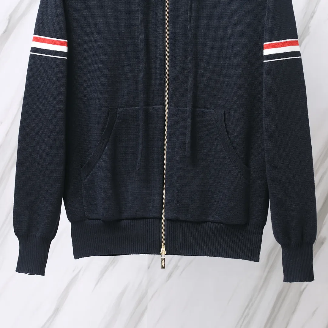 Striped Wool-Blend Zip-Up Hoodie D25013064 — view 5