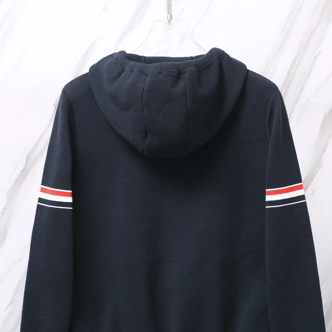 Striped Wool-Blend Zip-Up Hoodie D25013064 — view 7