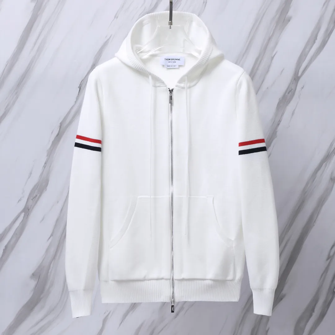 Striped Wool-Blend Zip-Up Knit Hoodie D25013067 — view 2