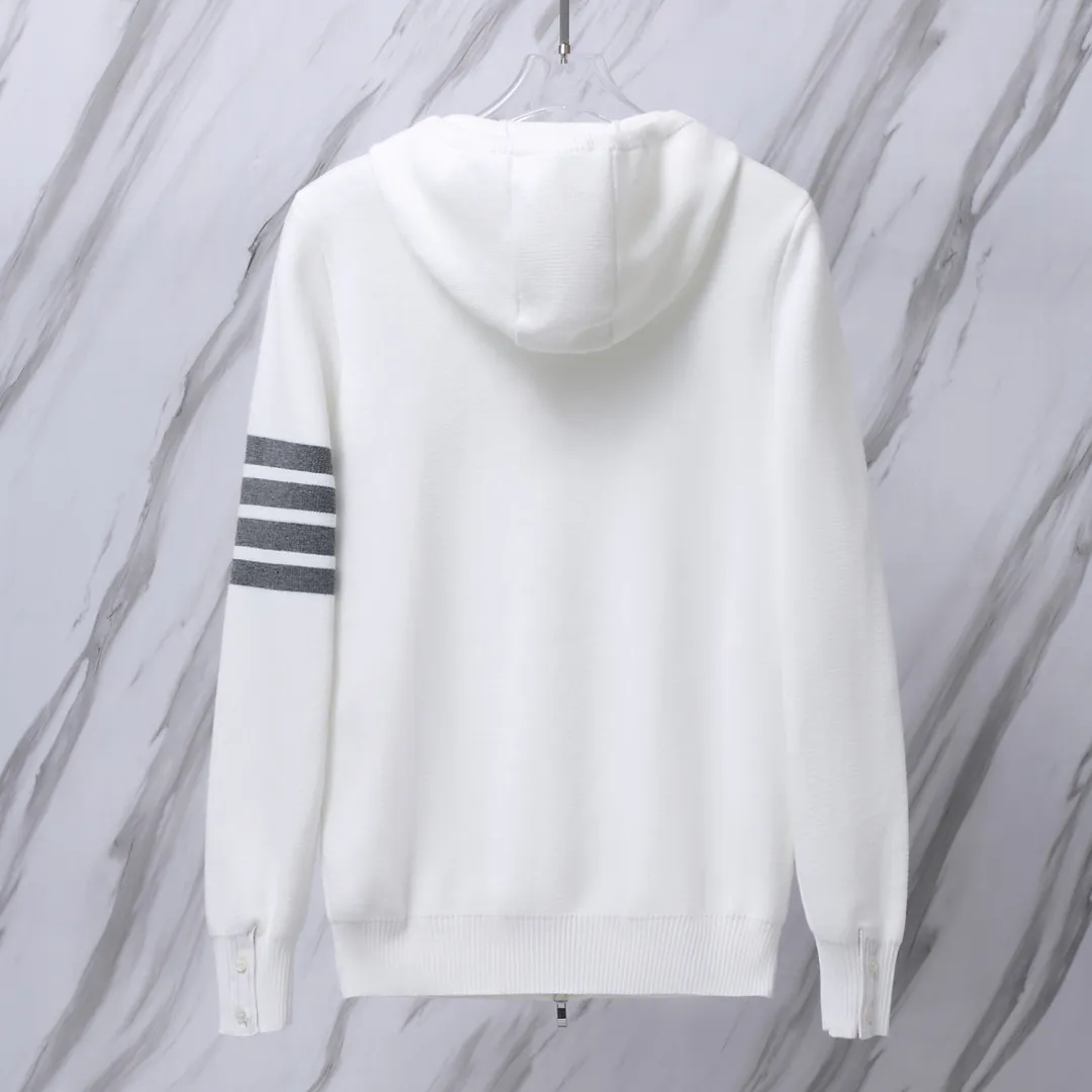 4-Bar Stripe Wool-Blend Zip-Up Hoodie D25013077 — view 3