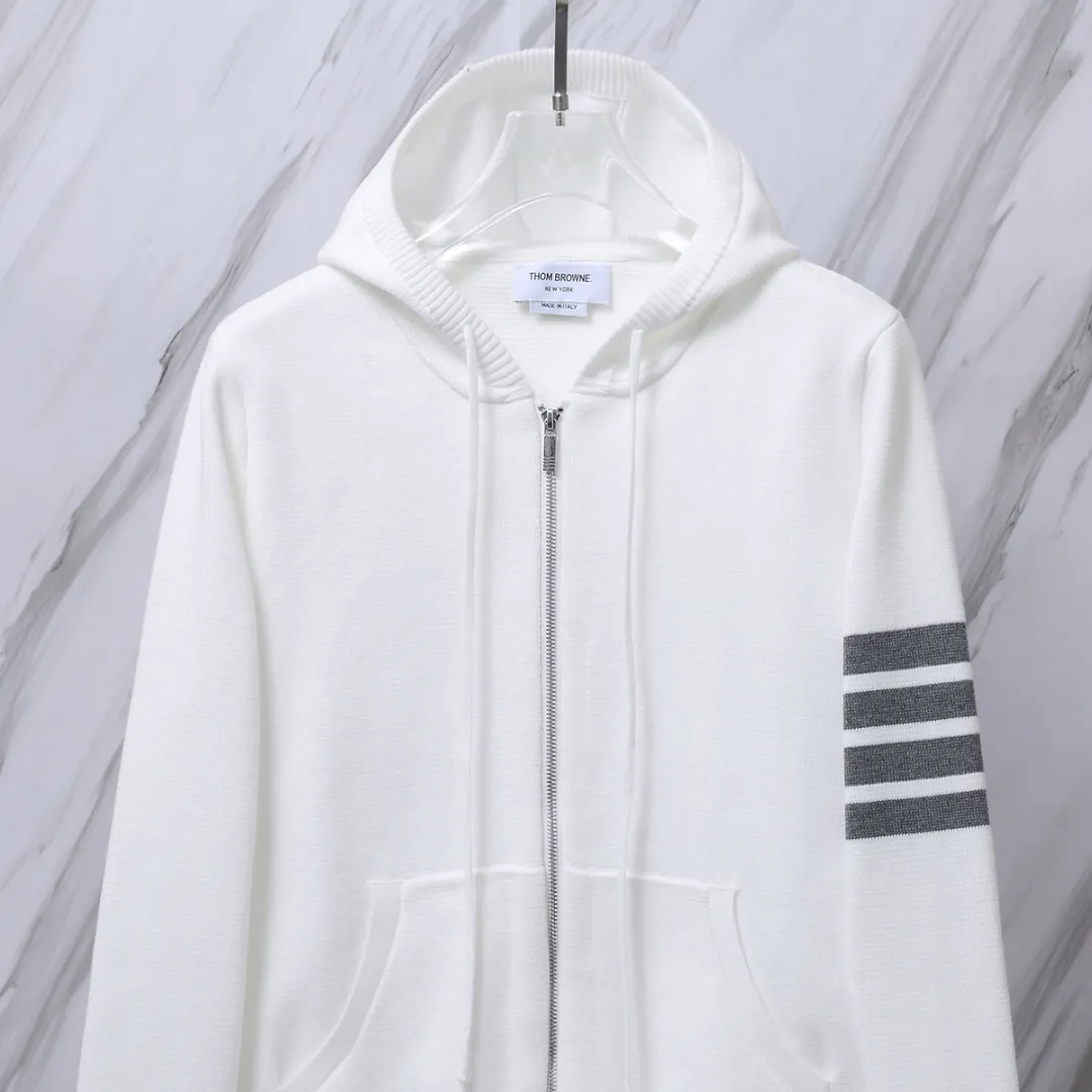 4-Bar Stripe Wool-Blend Zip-Up Hoodie D25013077 — view 4