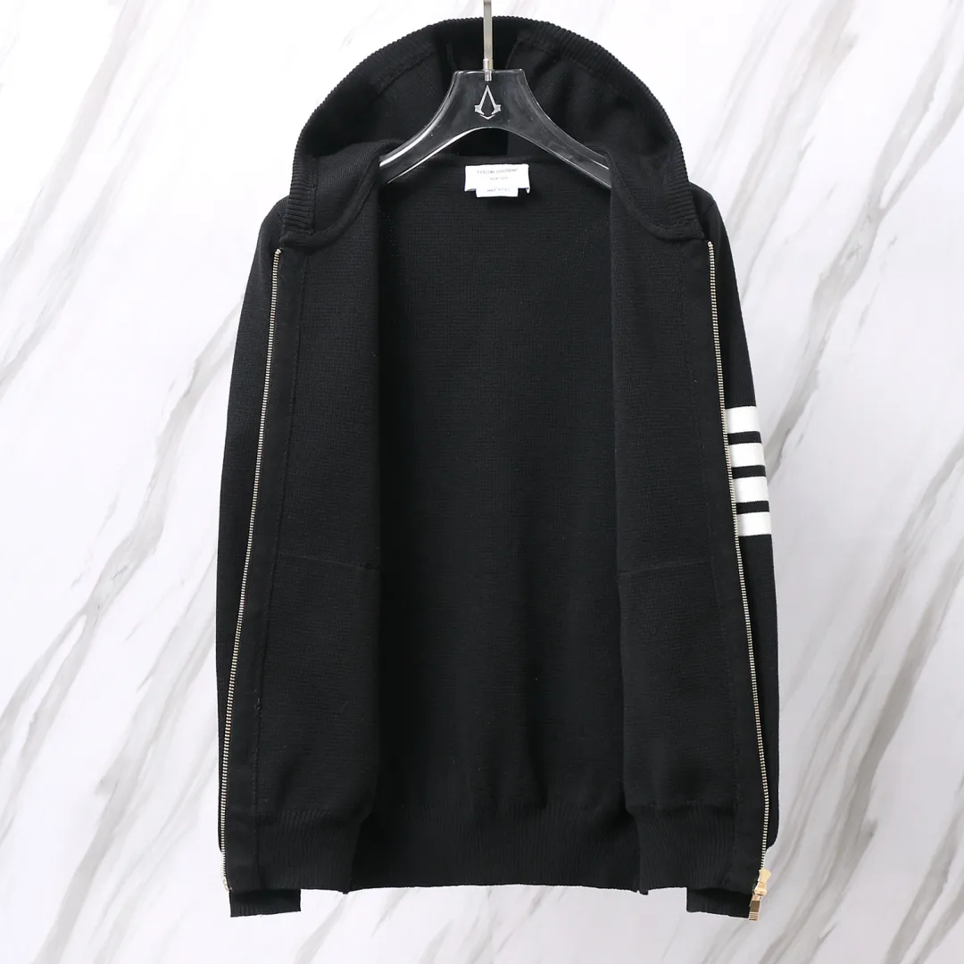 4-Bar Stripe Wool-Blend Zip-Up Hoodie D25013074 — view 3