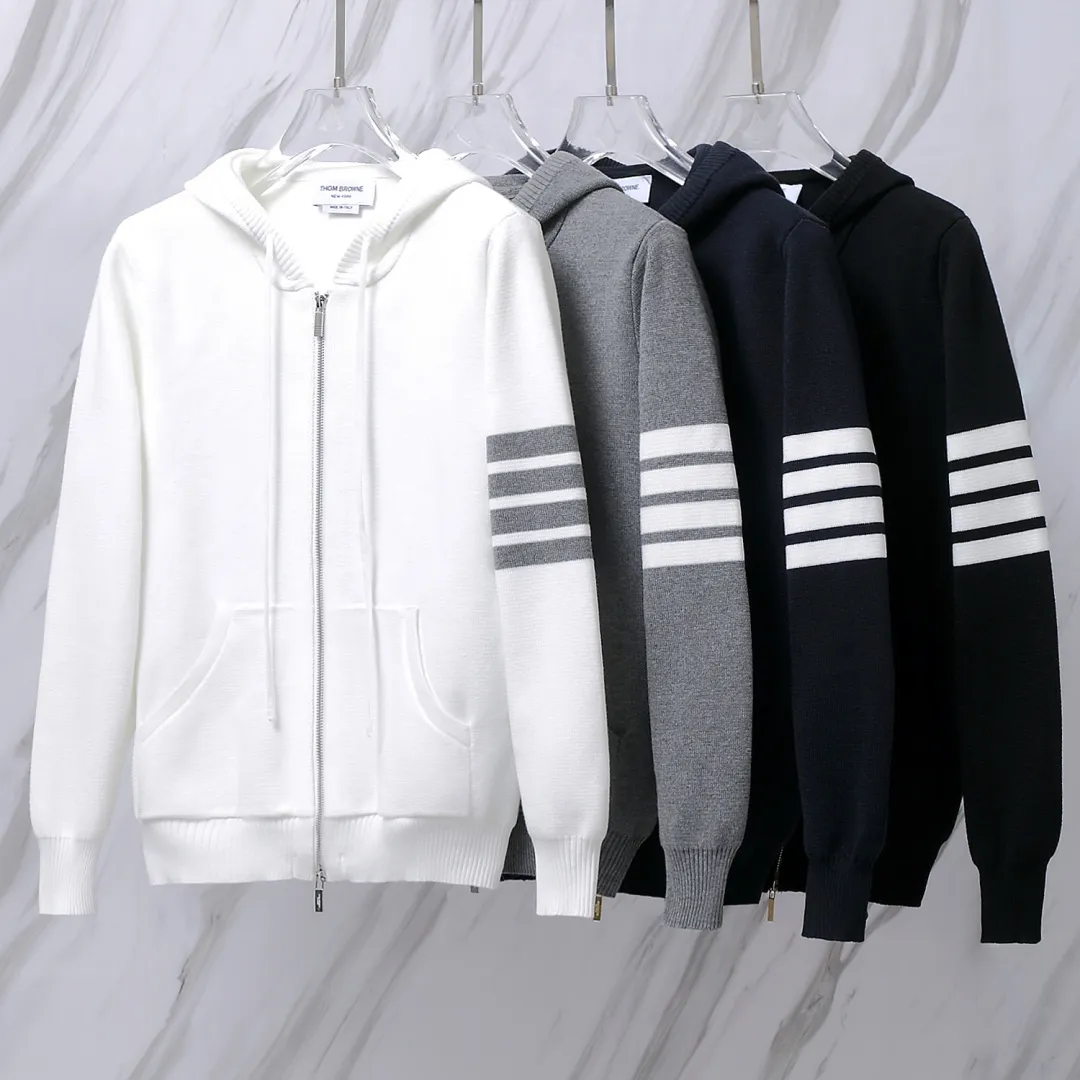 4-Bar Stripe Wool-Blend Zip-Up Hoodie D25013076