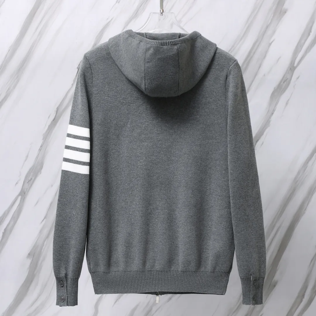 4-Bar Stripe Wool-Blend Zip-Up Hoodie D25013076 — view 3