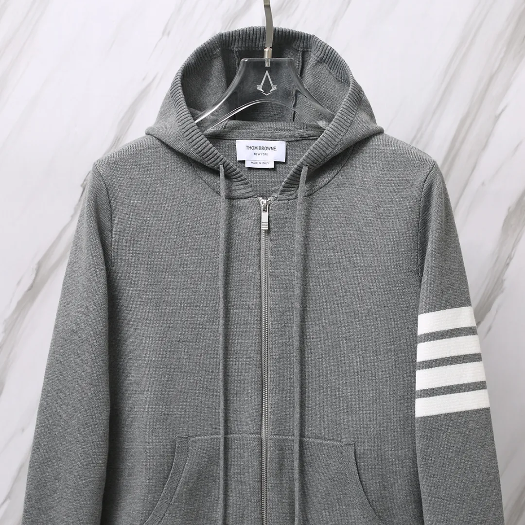 4-Bar Stripe Wool-Blend Zip-Up Hoodie D25013076 — view 4