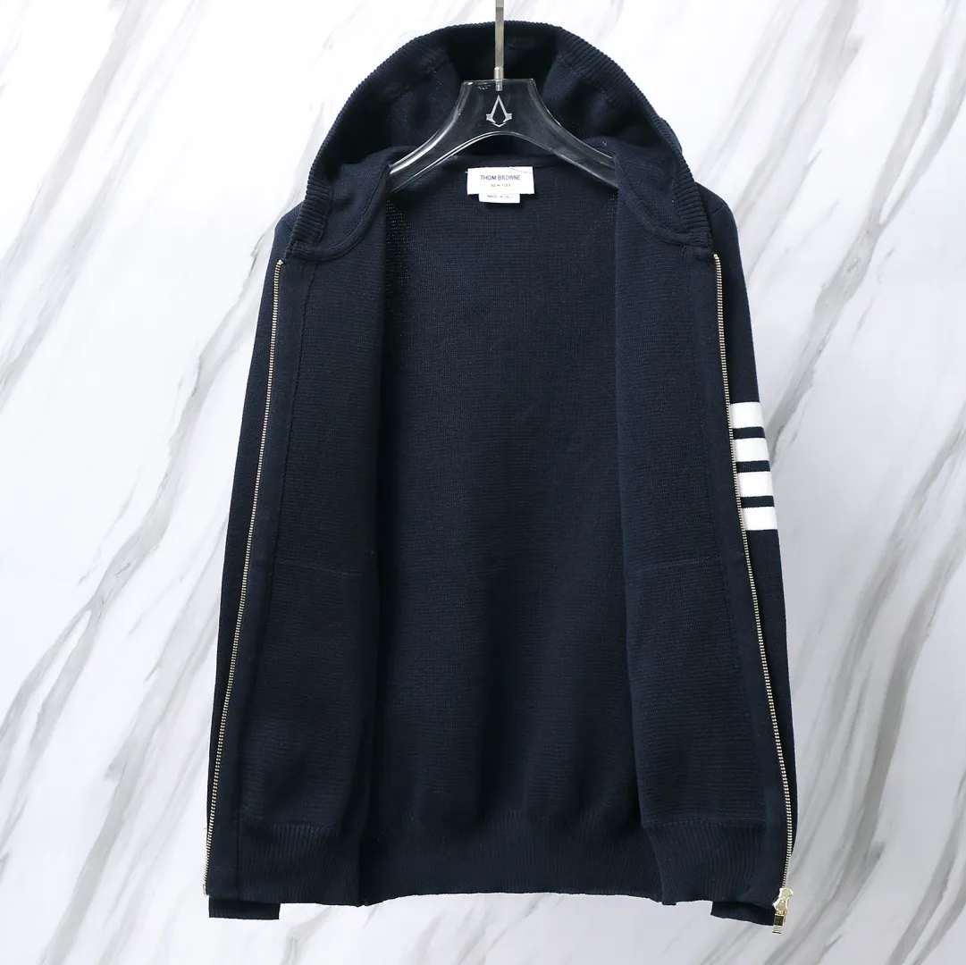 4-Bar Stripe Wool-Blend Zip-Up Hoodie D25013075 — view 3